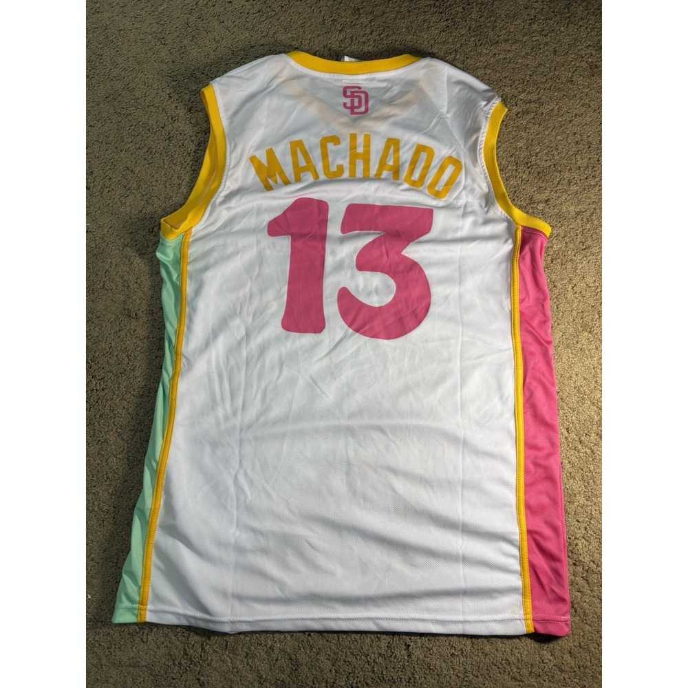 San Diego Padres Manny Machado #13 City Connect Basketball Jersey Large SGA - Picture 6 of 6
